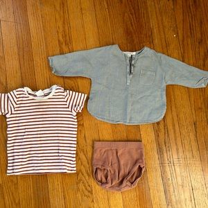 Quincy and Mae bloomers, Caramel baby tunic